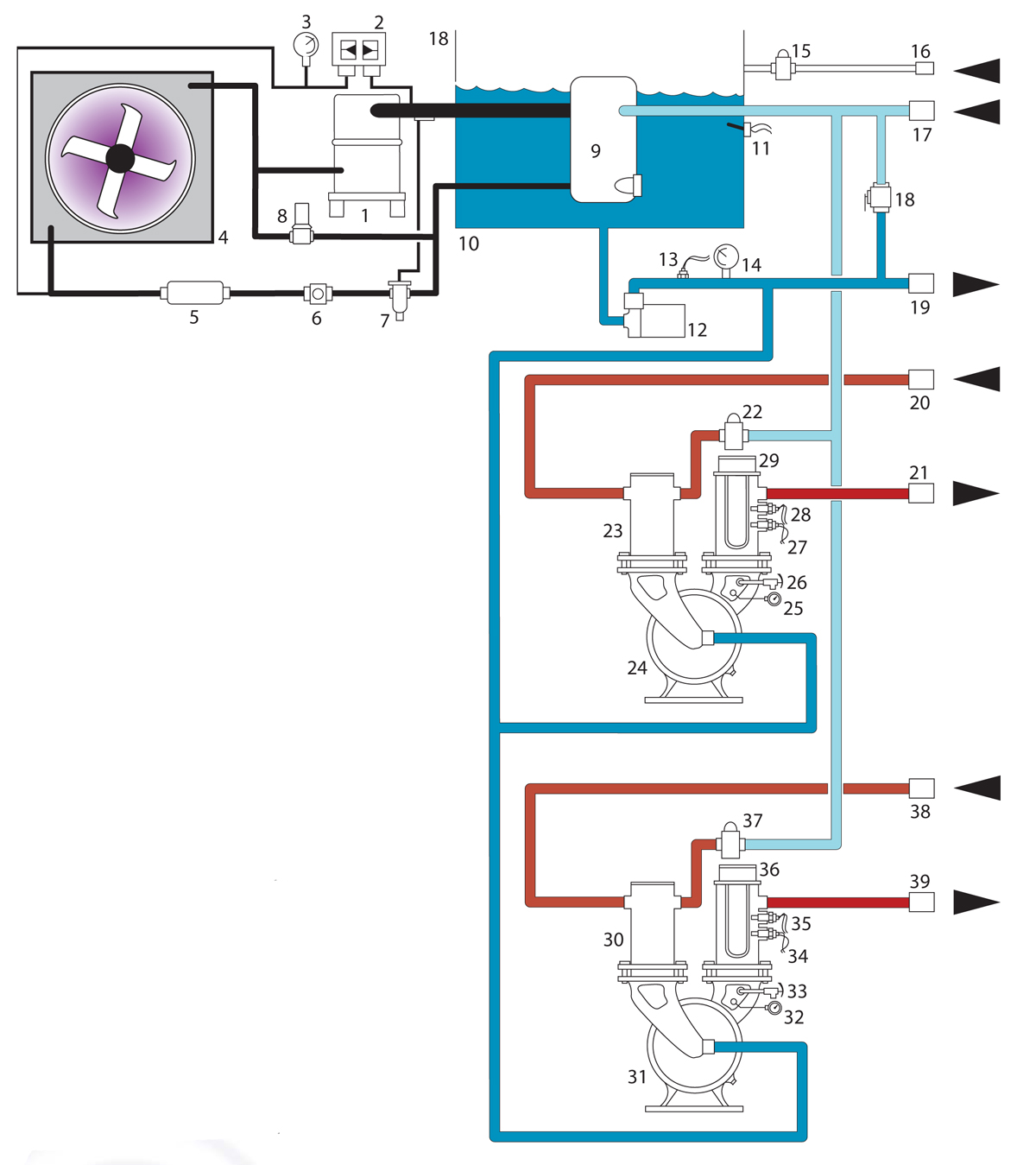 1.5 and 2 Ton Air-Cooled Tri-Temp Circuit Schematic