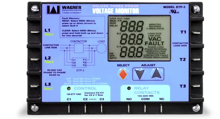 Three Phase Motor Protector Power Monitor