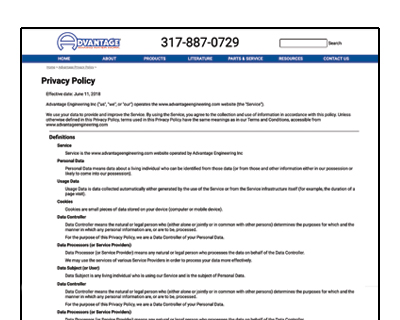 Advantage Privacy Policy